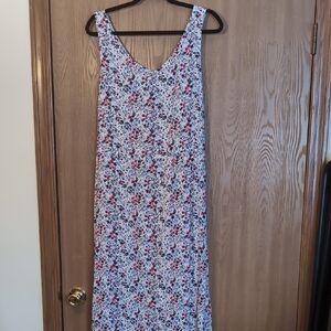 beachlunchlounge Blue and Red Floral Maxi Dress